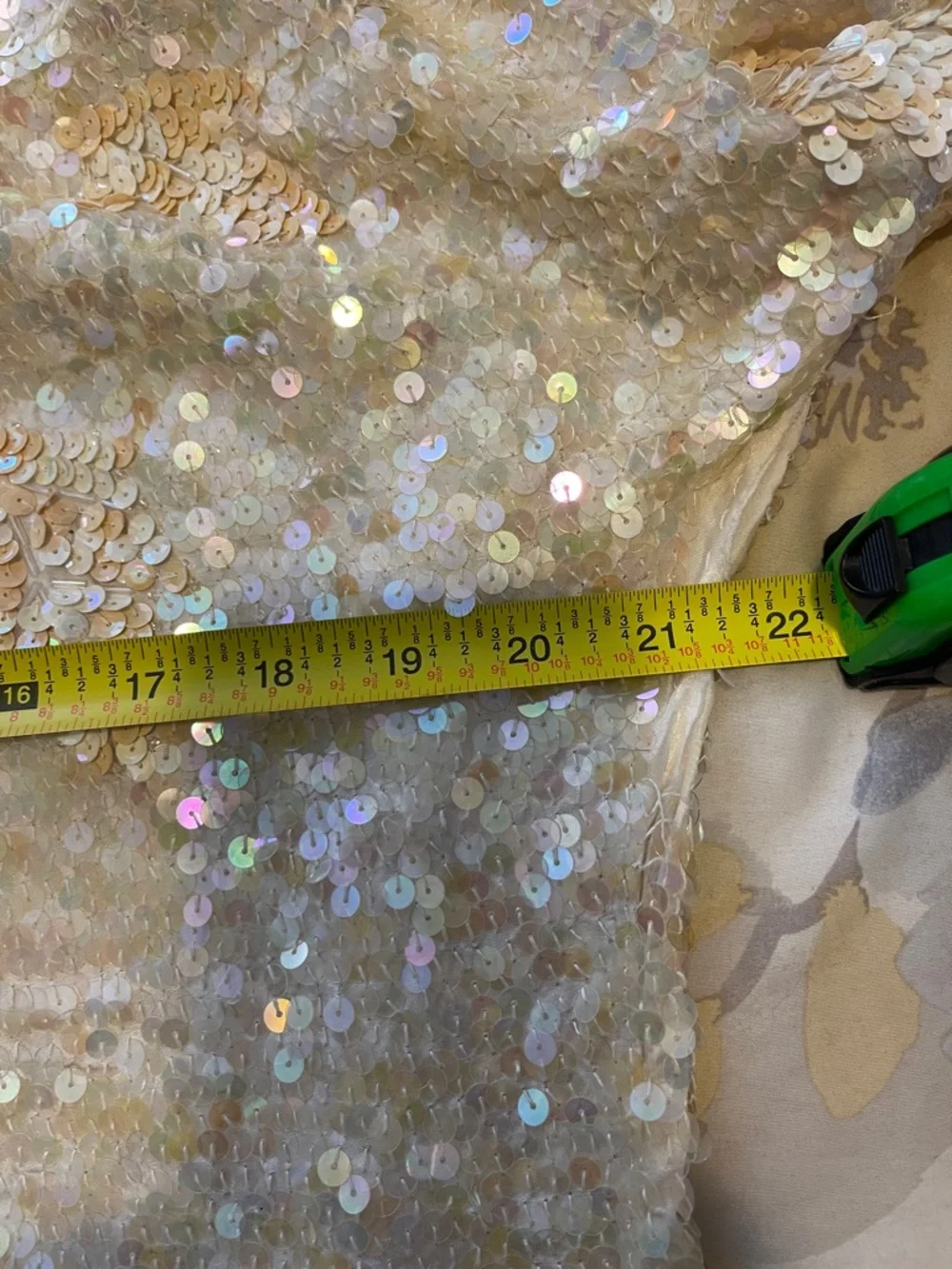 All silk sequins dress Women’s L XL iridescent - Picture 11 of 11